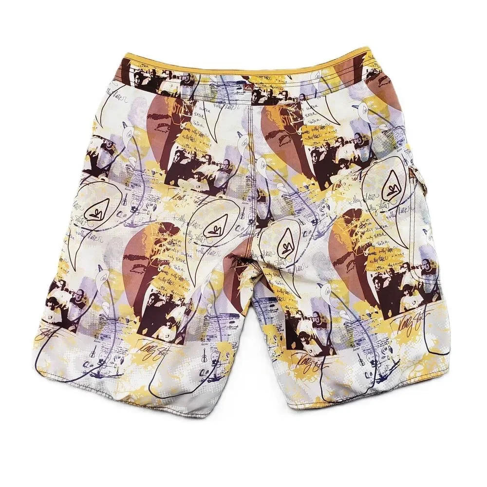 Vintage Quicksilver Kelly Slater Board Shorts Mens 36 Surfer Signature‎ Series